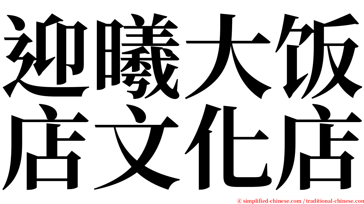 迎曦大饭店文化店 serif font