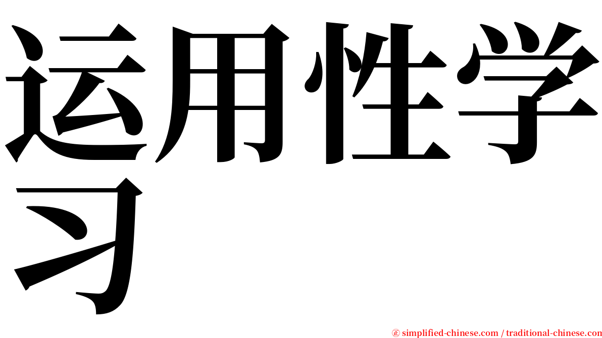 运用性学习 serif font