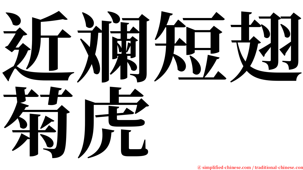 近斓短翅菊虎 serif font