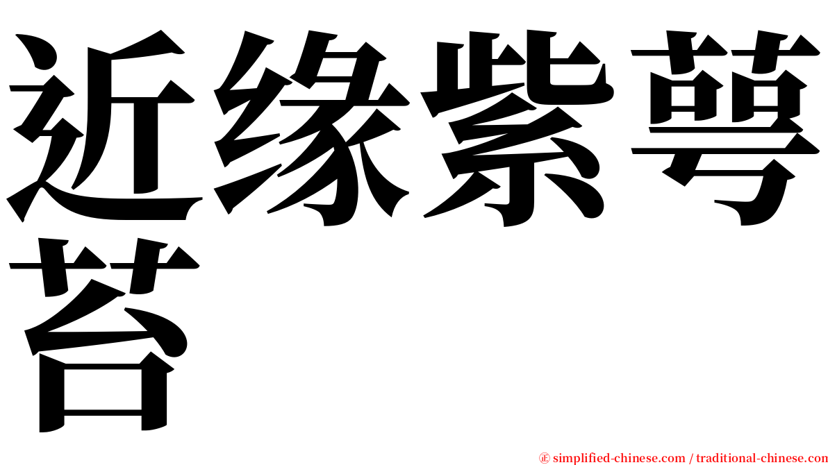 近缘紫萼苔 serif font