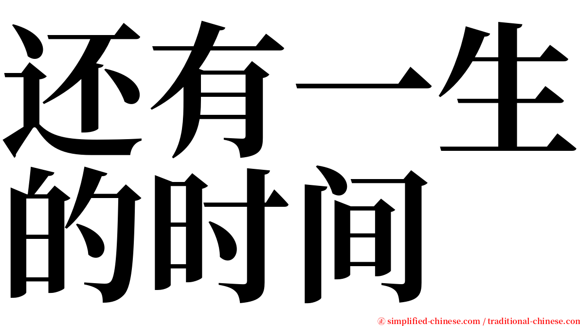 还有一生的时间 serif font