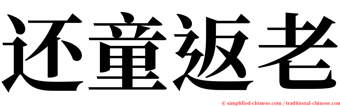 还童返老 serif font