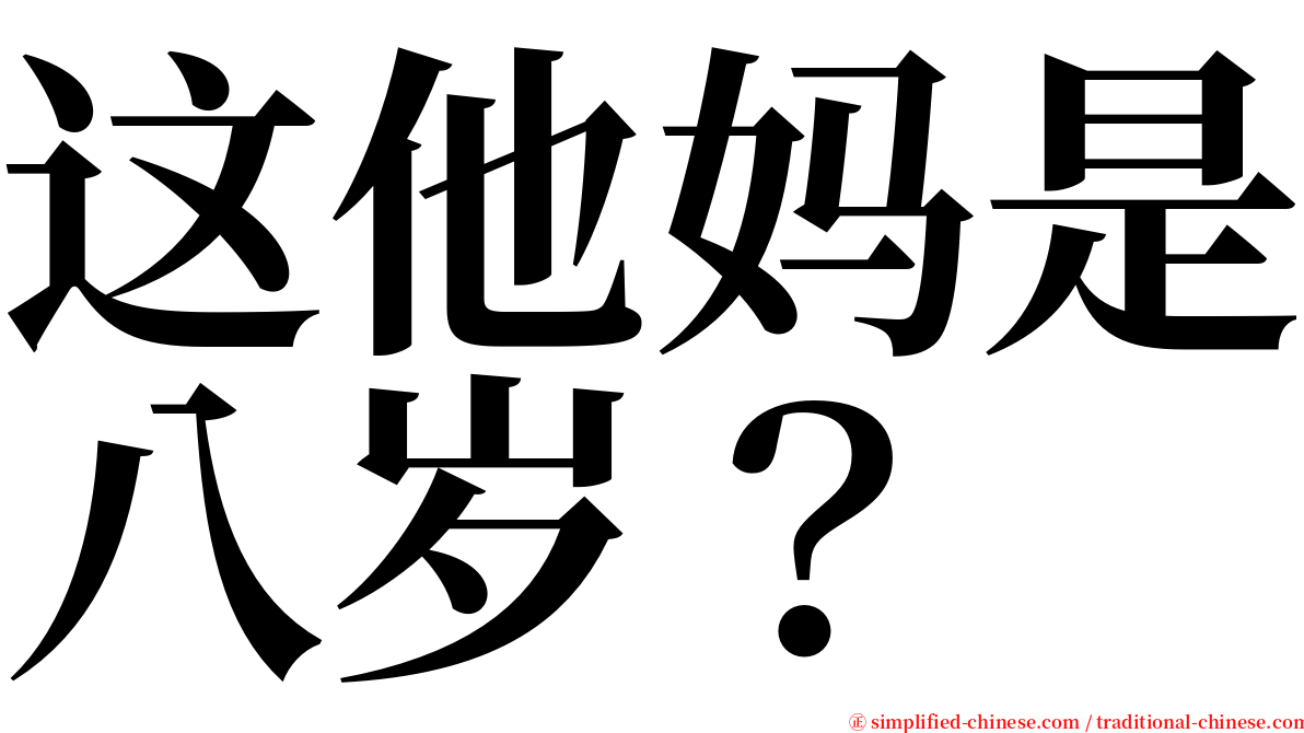 这他妈是八岁？ serif font