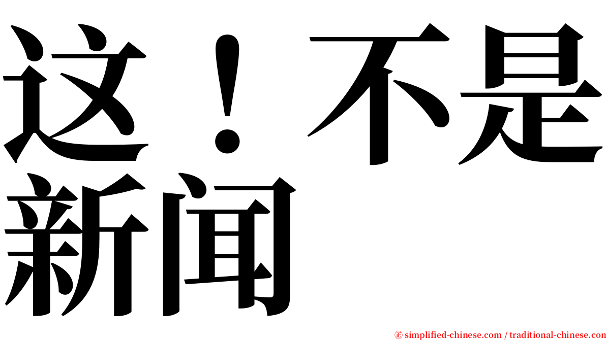 这！不是新闻 serif font