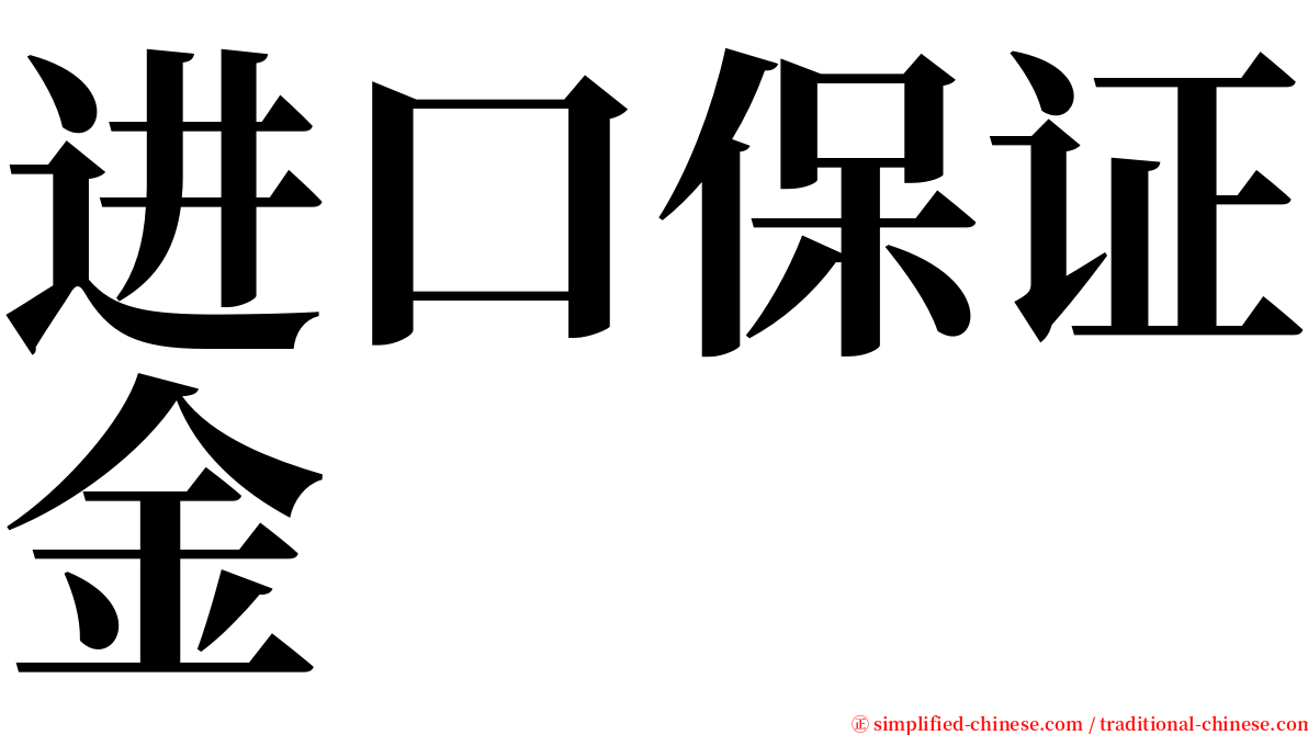 进口保证金 serif font