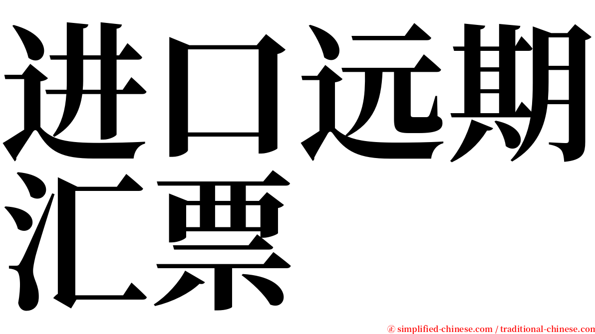 进口远期汇票 serif font