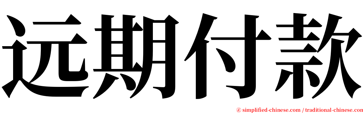 远期付款 serif font