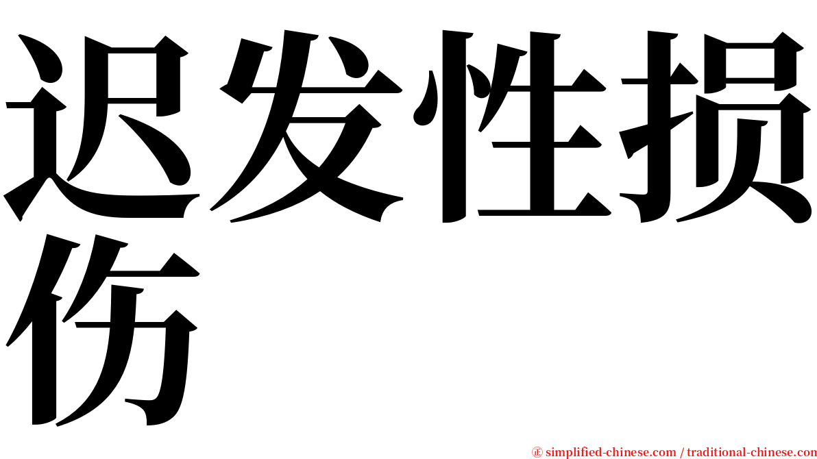 迟发性损伤 serif font