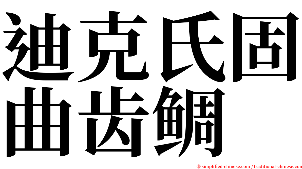 迪克氏固曲齿鲷 serif font