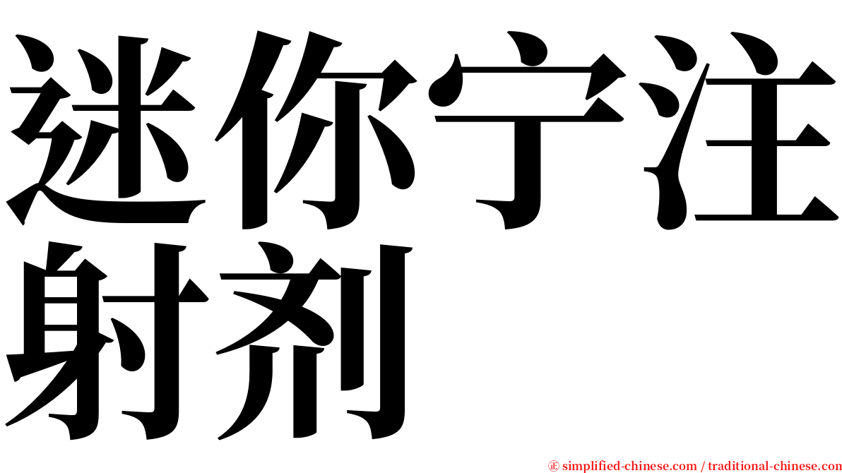 迷你宁注射剂 serif font