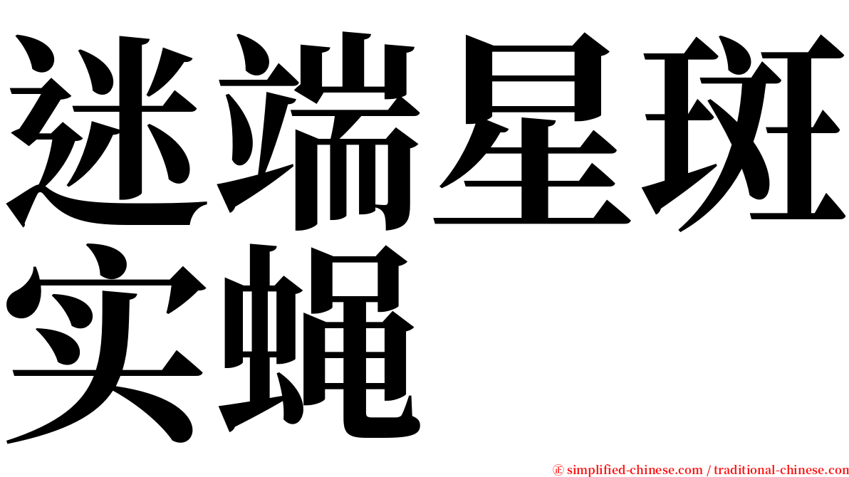 迷端星斑实蝇 serif font