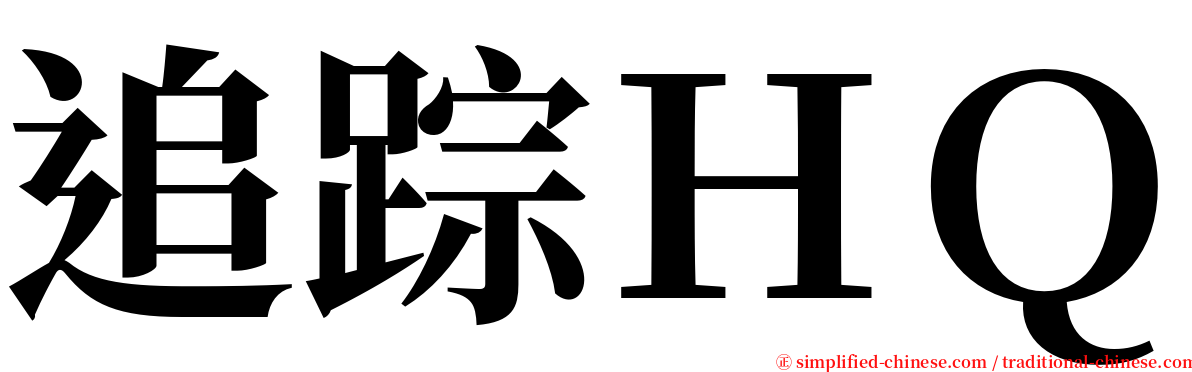 追踪ＨＱ serif font