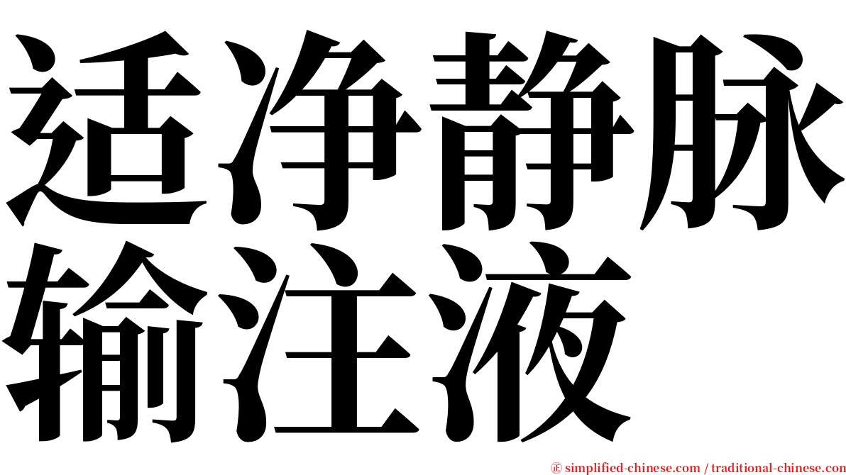 适净静脉输注液 serif font