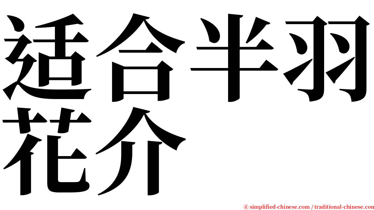 适合半羽花介 serif font