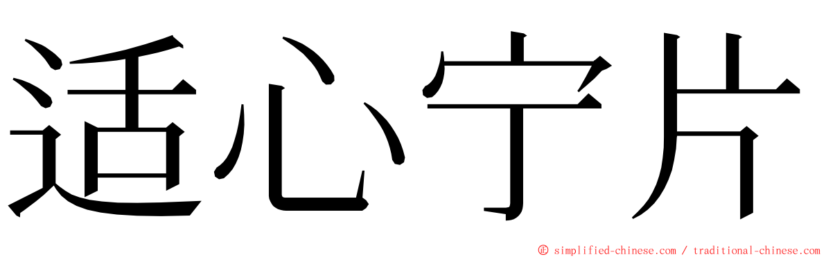 适心宁片 ming font