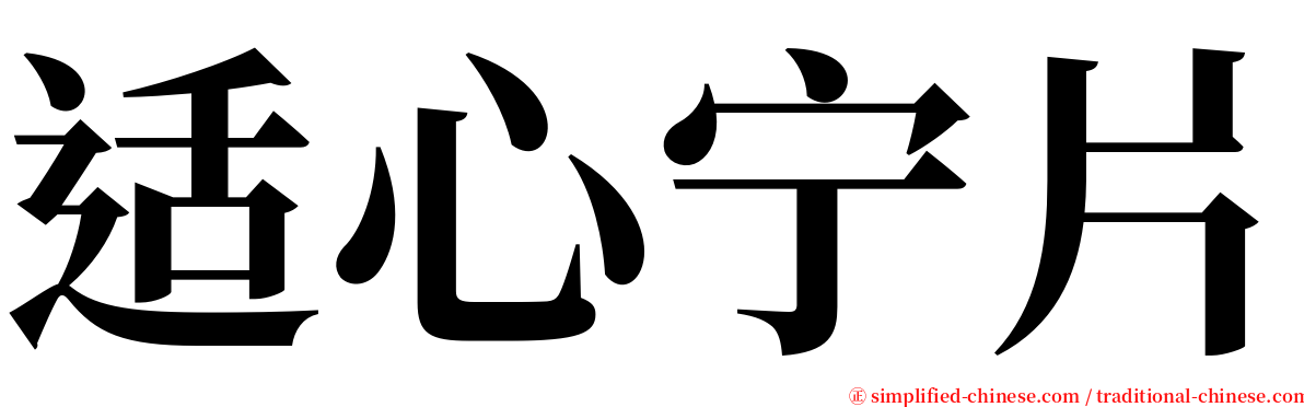 适心宁片 serif font