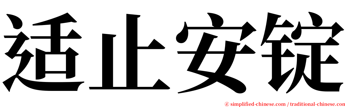 适止安锭 serif font