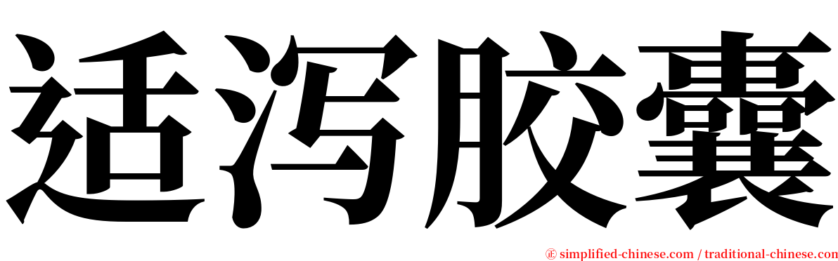 适泻胶囊 serif font