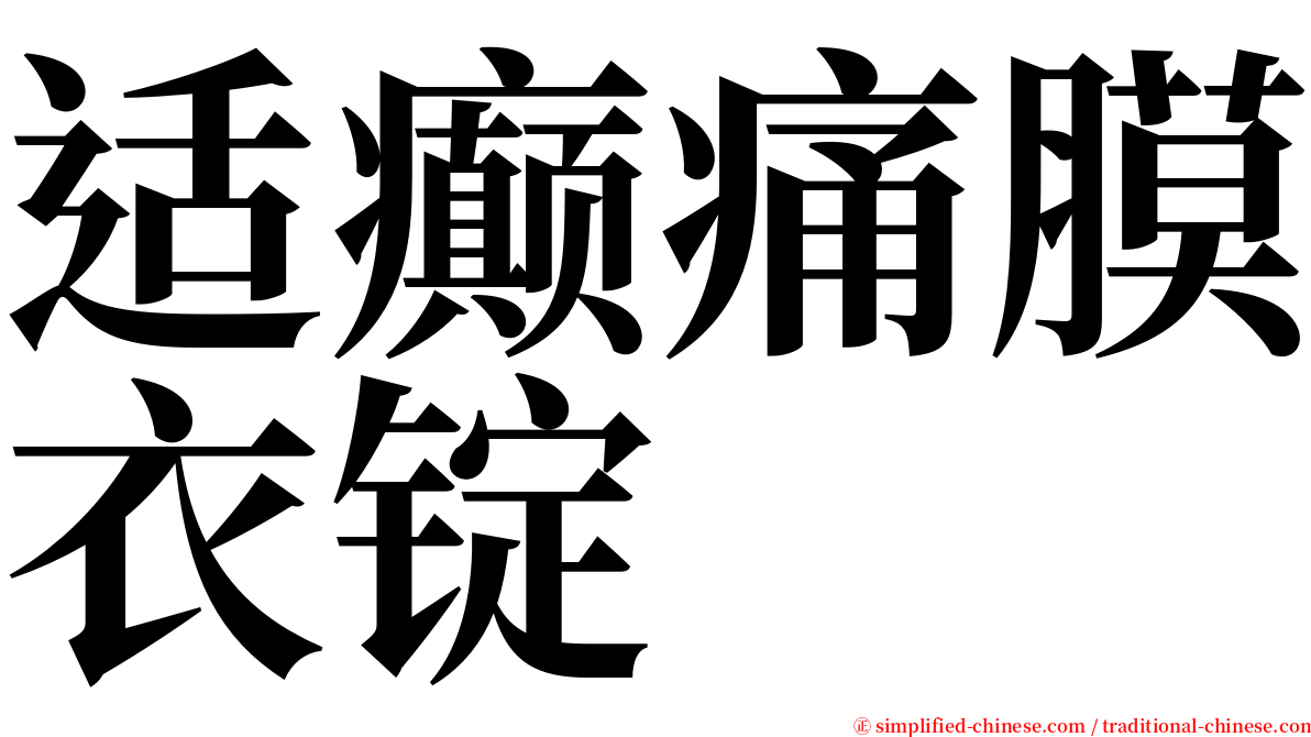 适癫痛膜衣锭 serif font