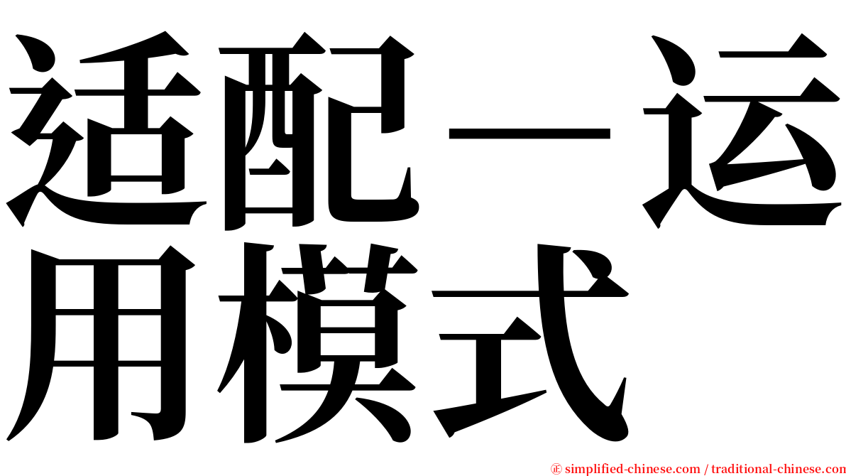 适配－运用模式 serif font