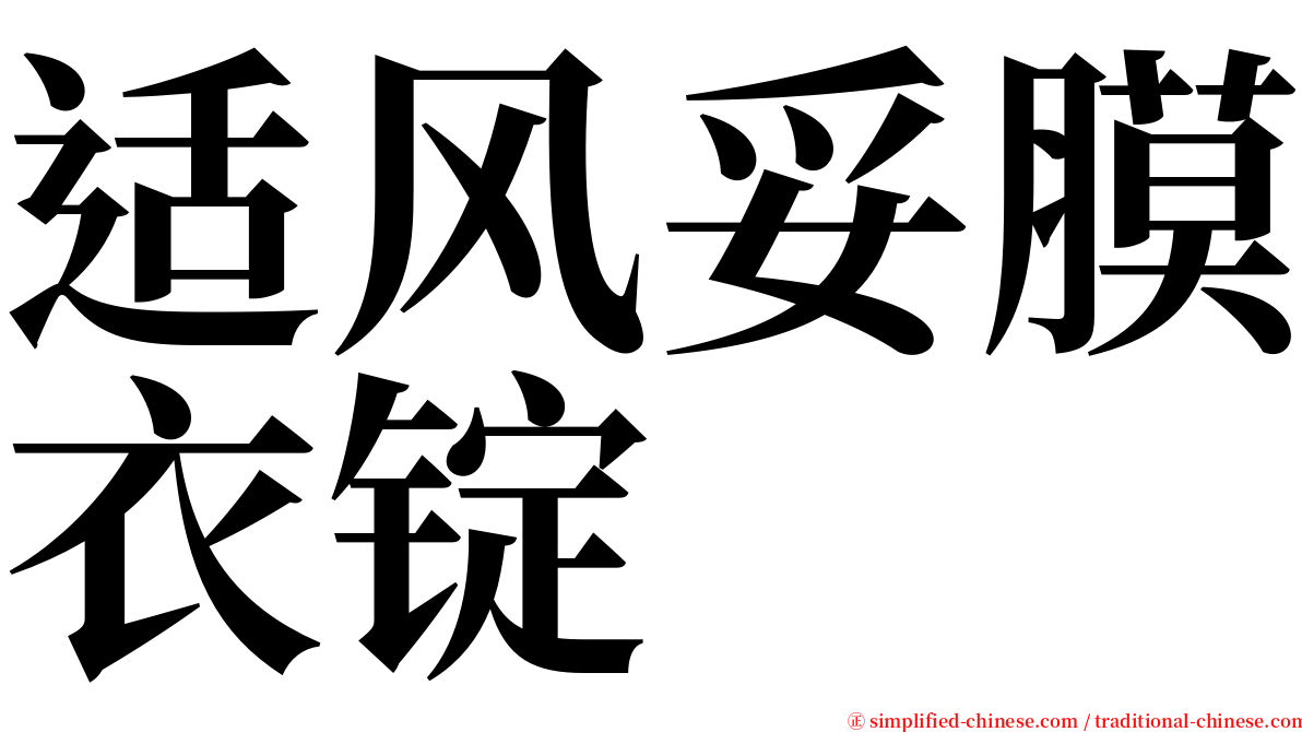 适风妥膜衣锭 serif font