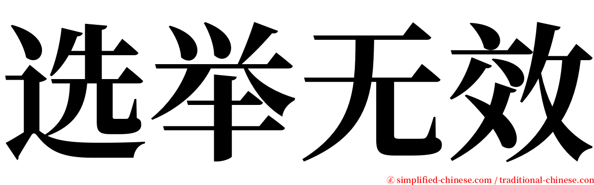 选举无效 serif font