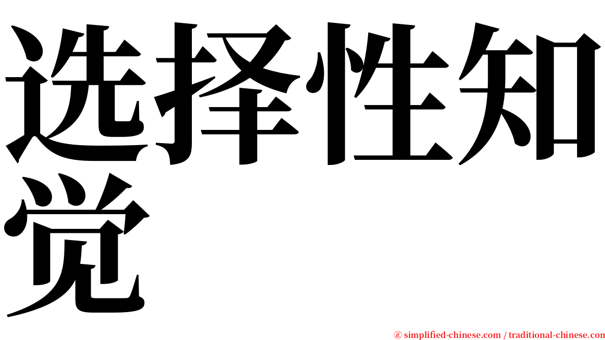 选择性知觉 serif font