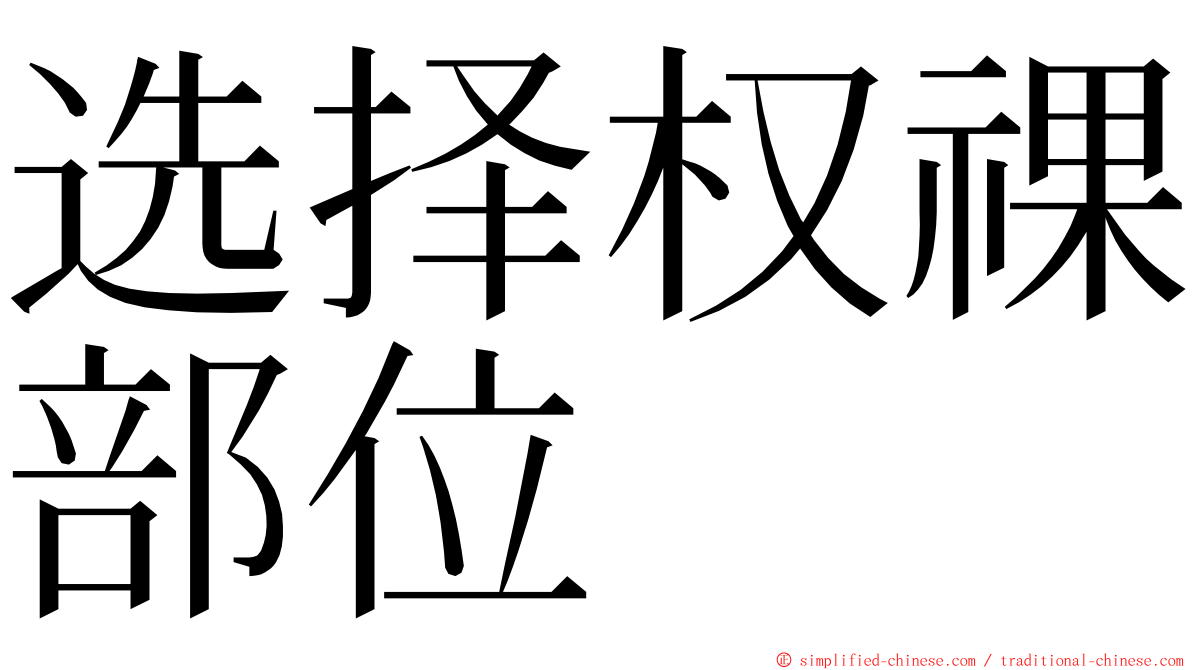 选择权祼部位 ming font