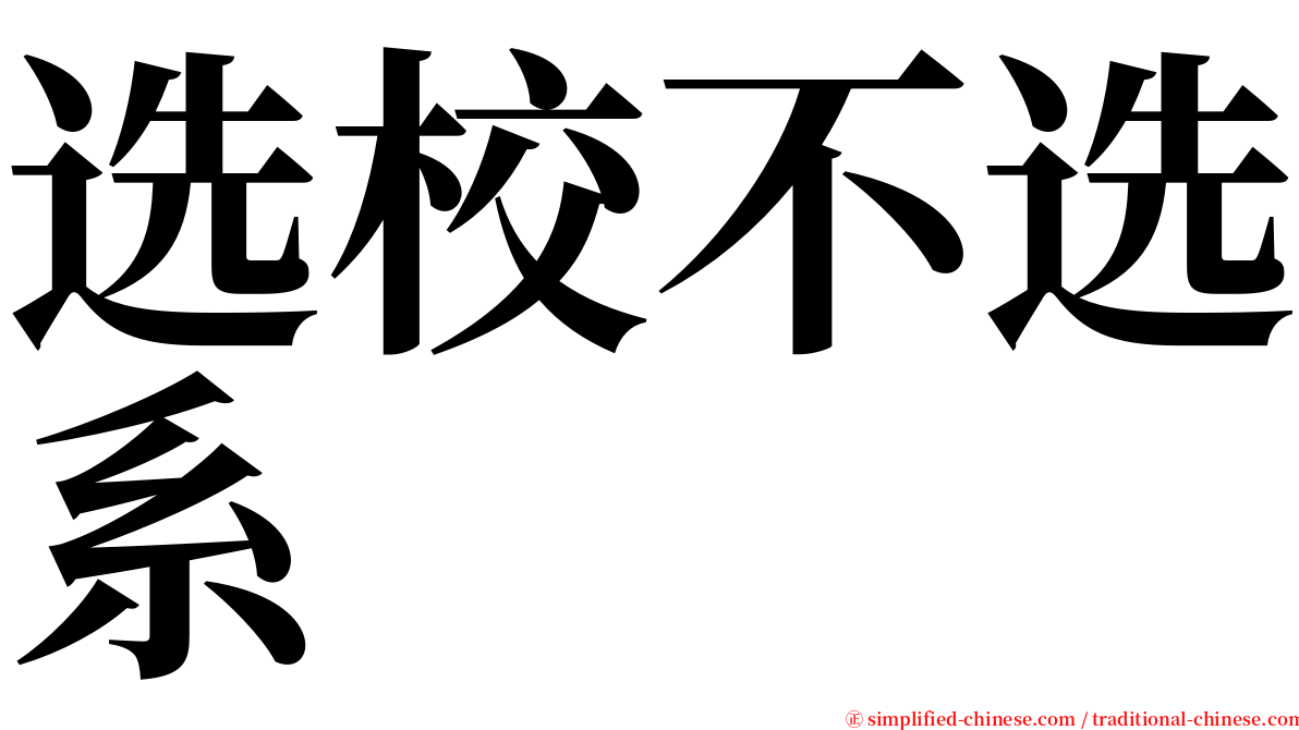 选校不选系 serif font