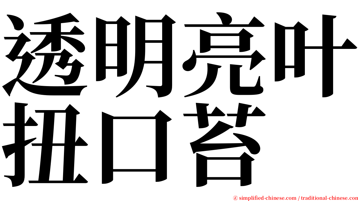 透明亮叶扭口苔 serif font