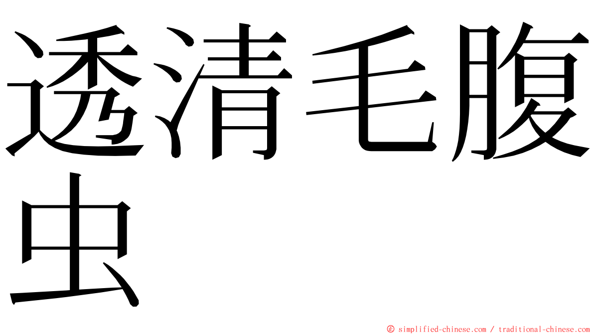 透清毛腹虫 ming font