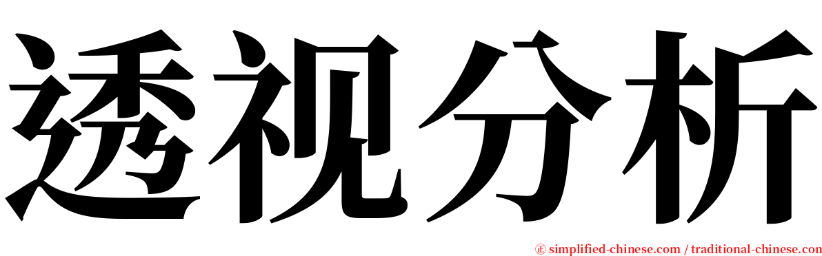 透视分析 serif font