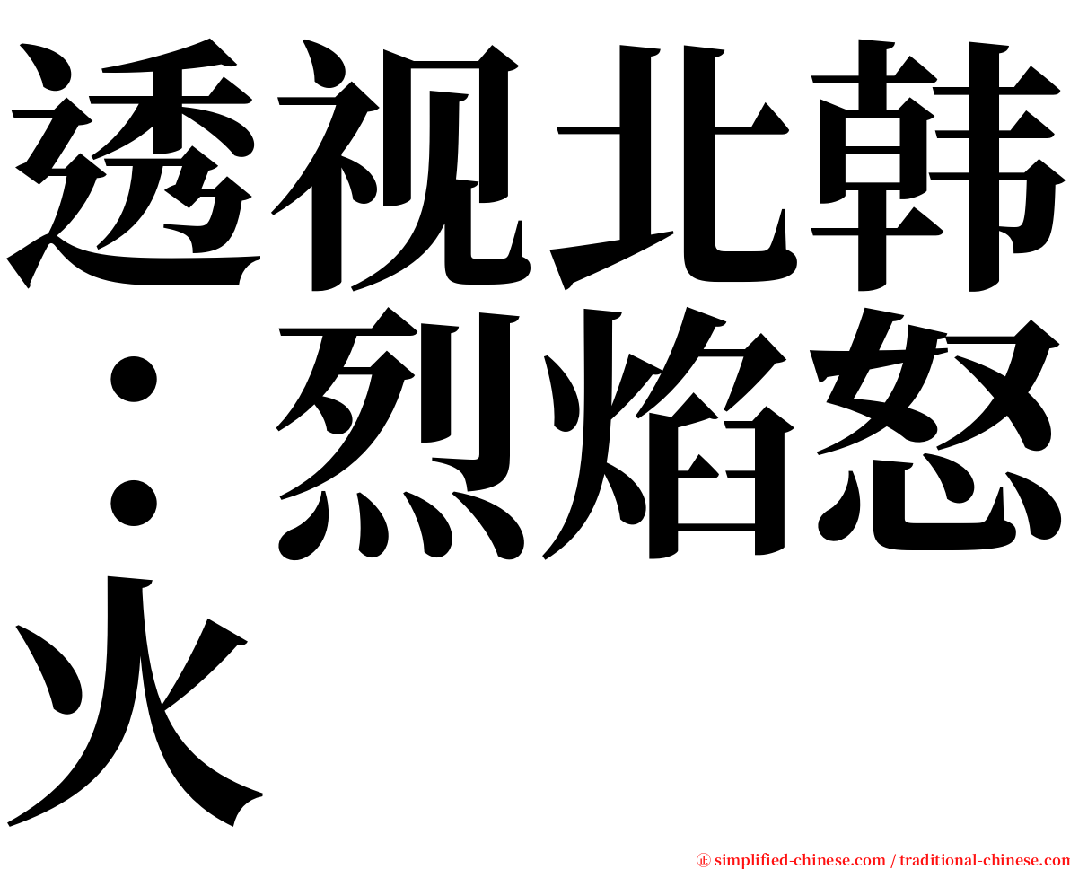 透视北韩：烈焰怒火 serif font