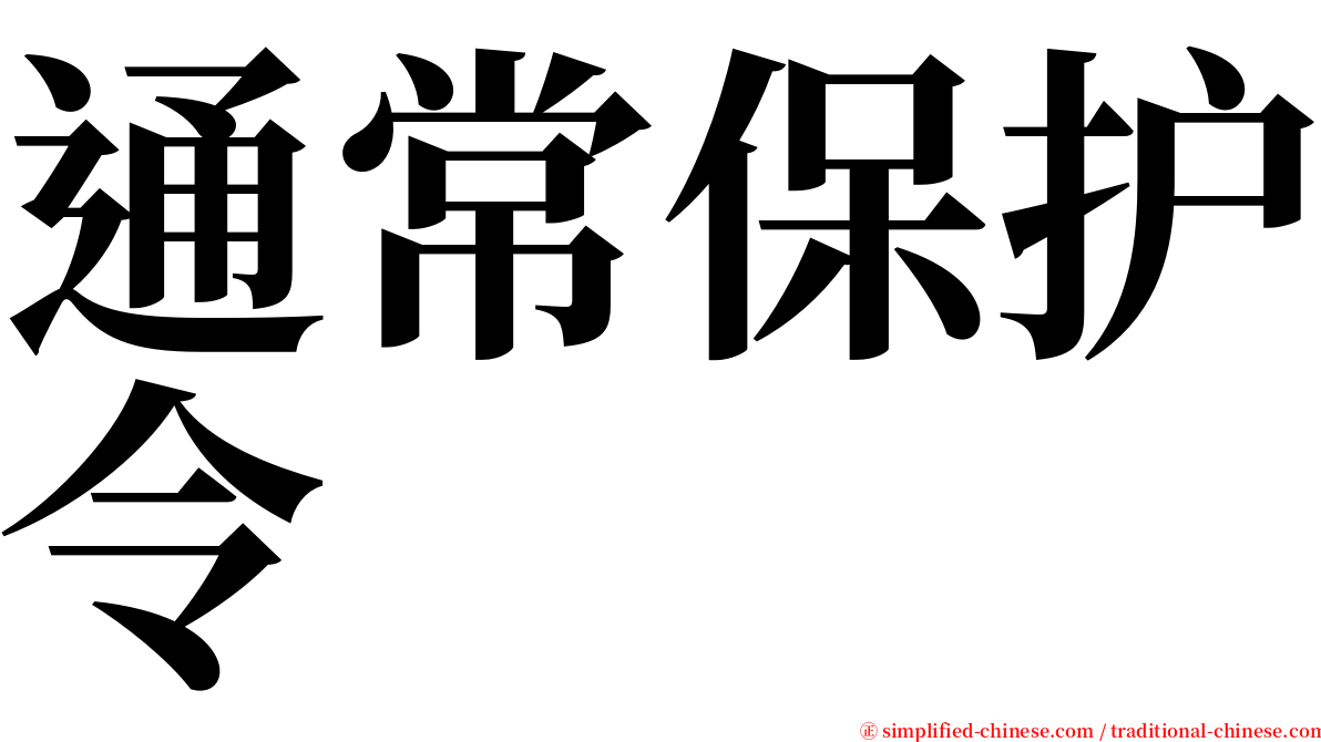 通常保护令 serif font