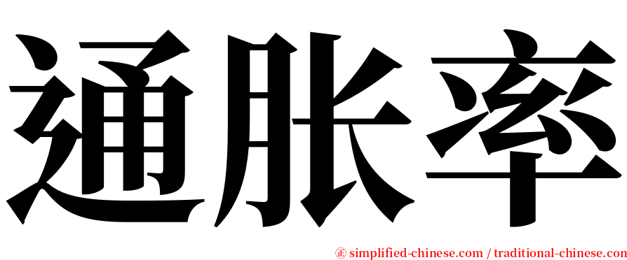 通胀率 serif font