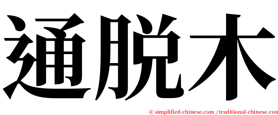 通脱木 serif font