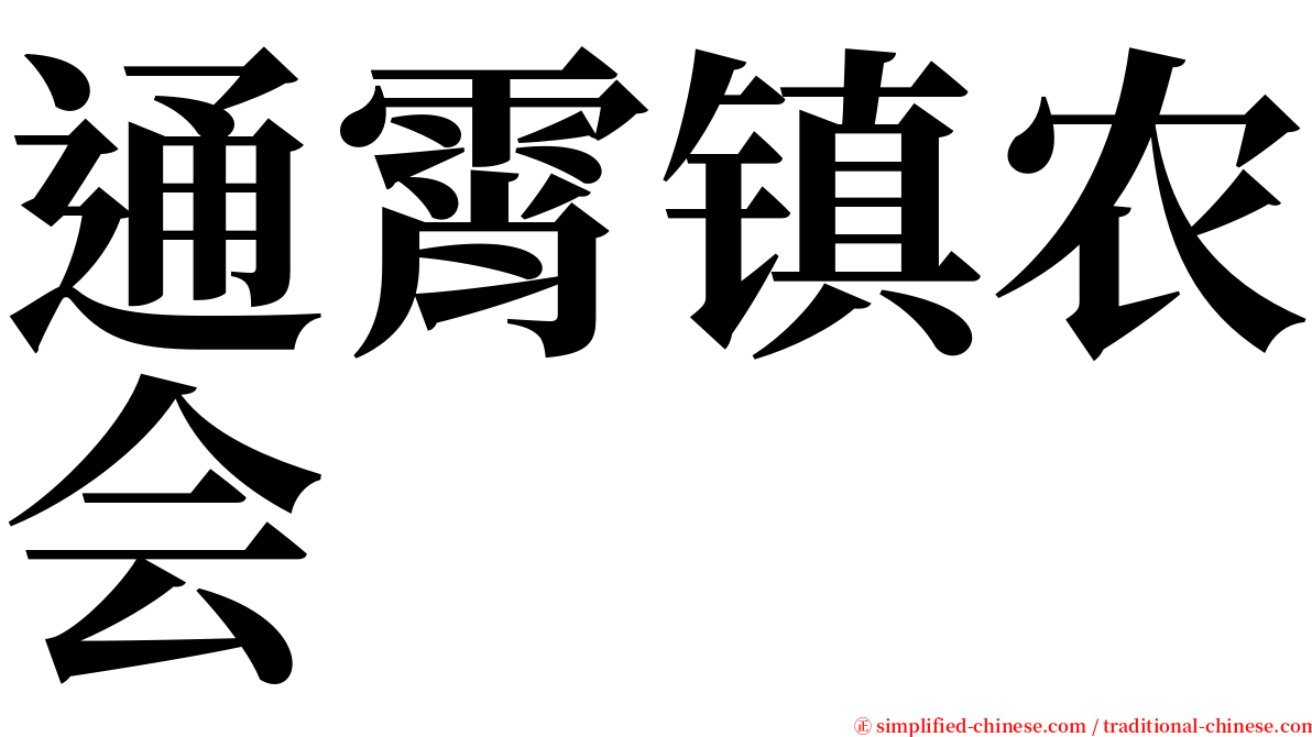 通霄镇农会 serif font