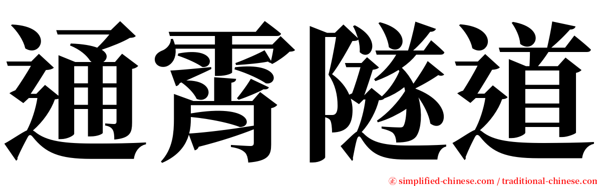 通霄隧道 serif font