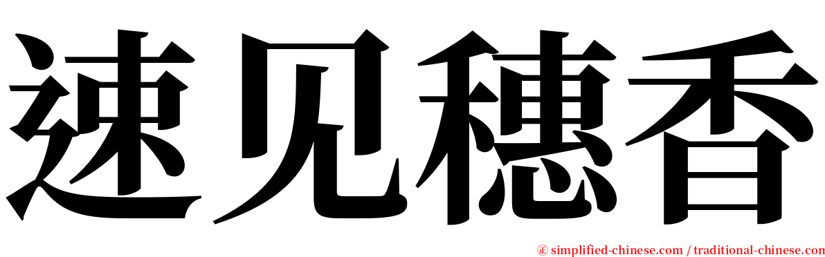 速见穗香 serif font