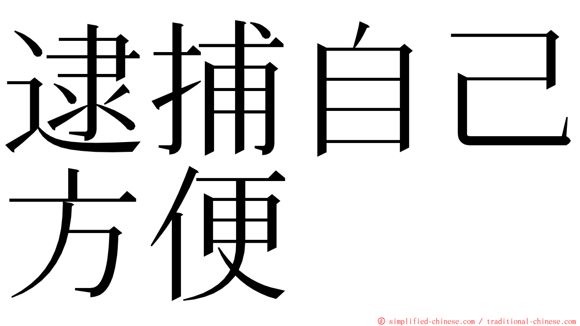 逮捕自己方便 ming font