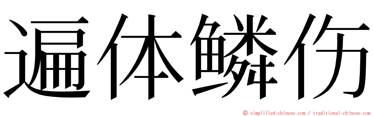 遍体鳞伤 ming font