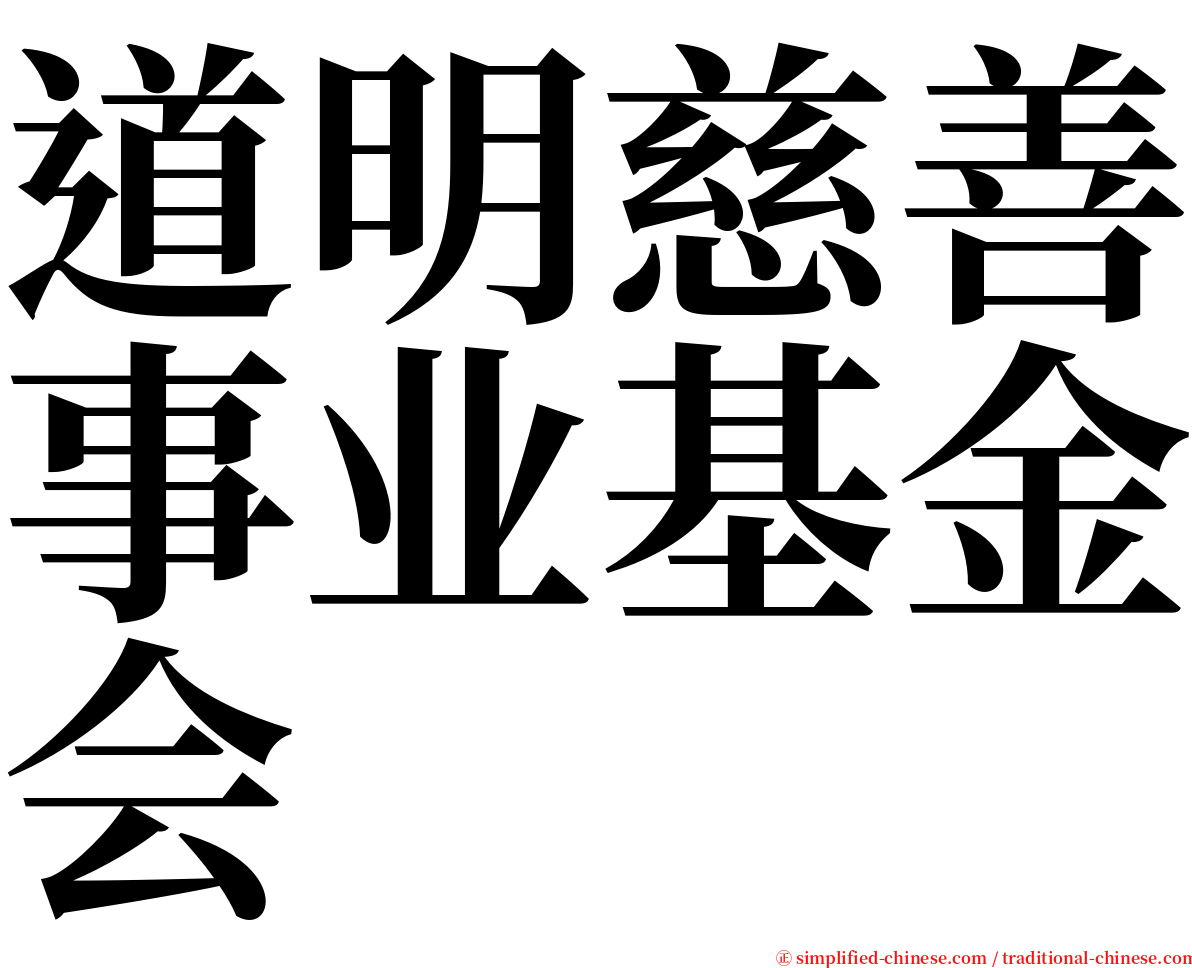 道明慈善事业基金会 serif font