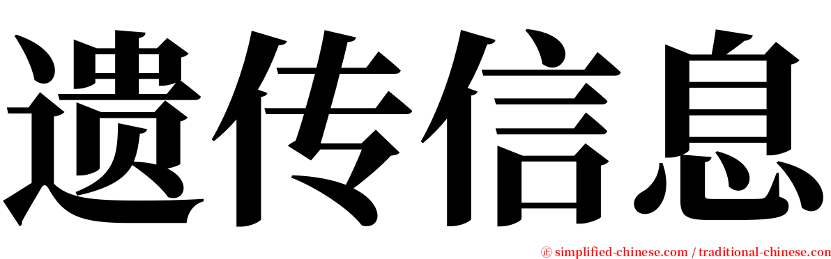 遗传信息 serif font