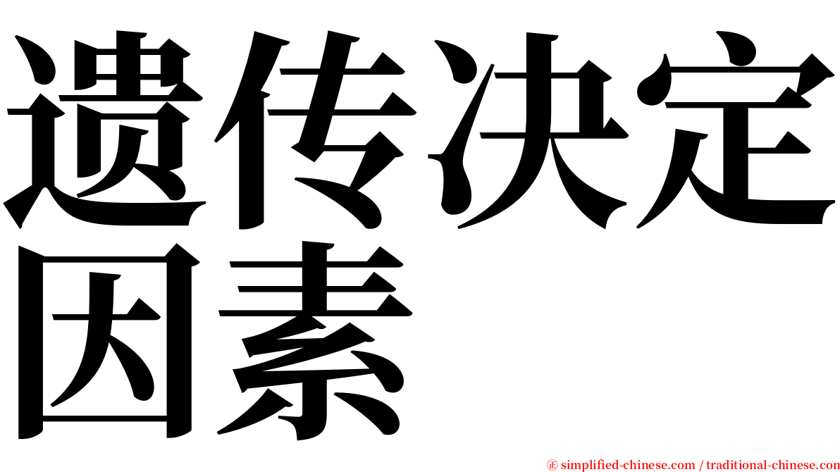 遗传决定因素 serif font