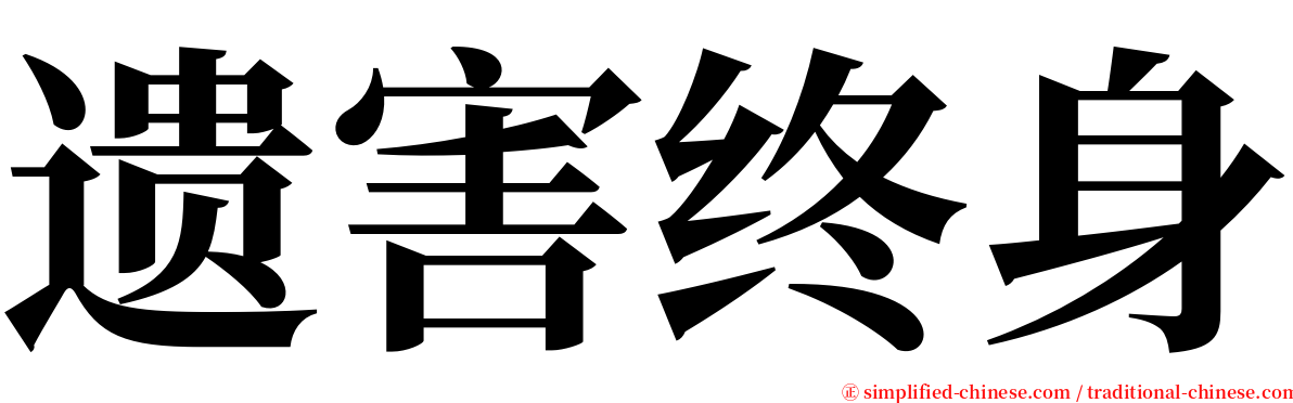 遗害终身 serif font