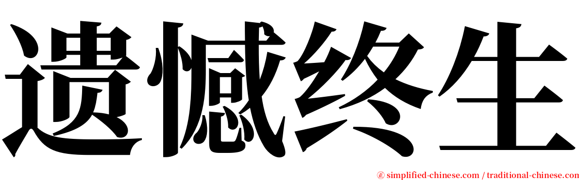 遗憾终生 serif font