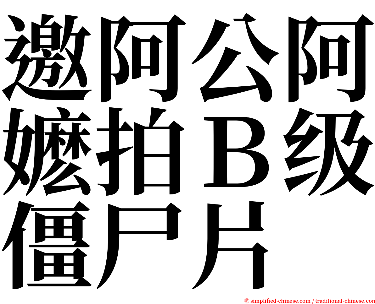 邀阿公阿嬷拍Ｂ级僵尸片 serif font