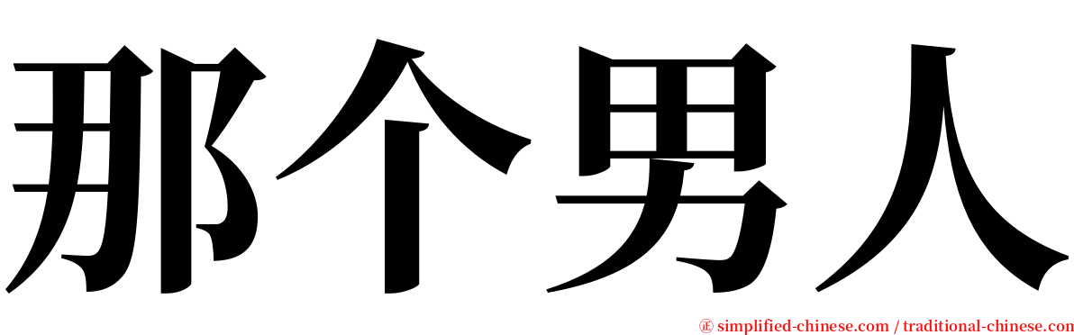 那个男人 serif font