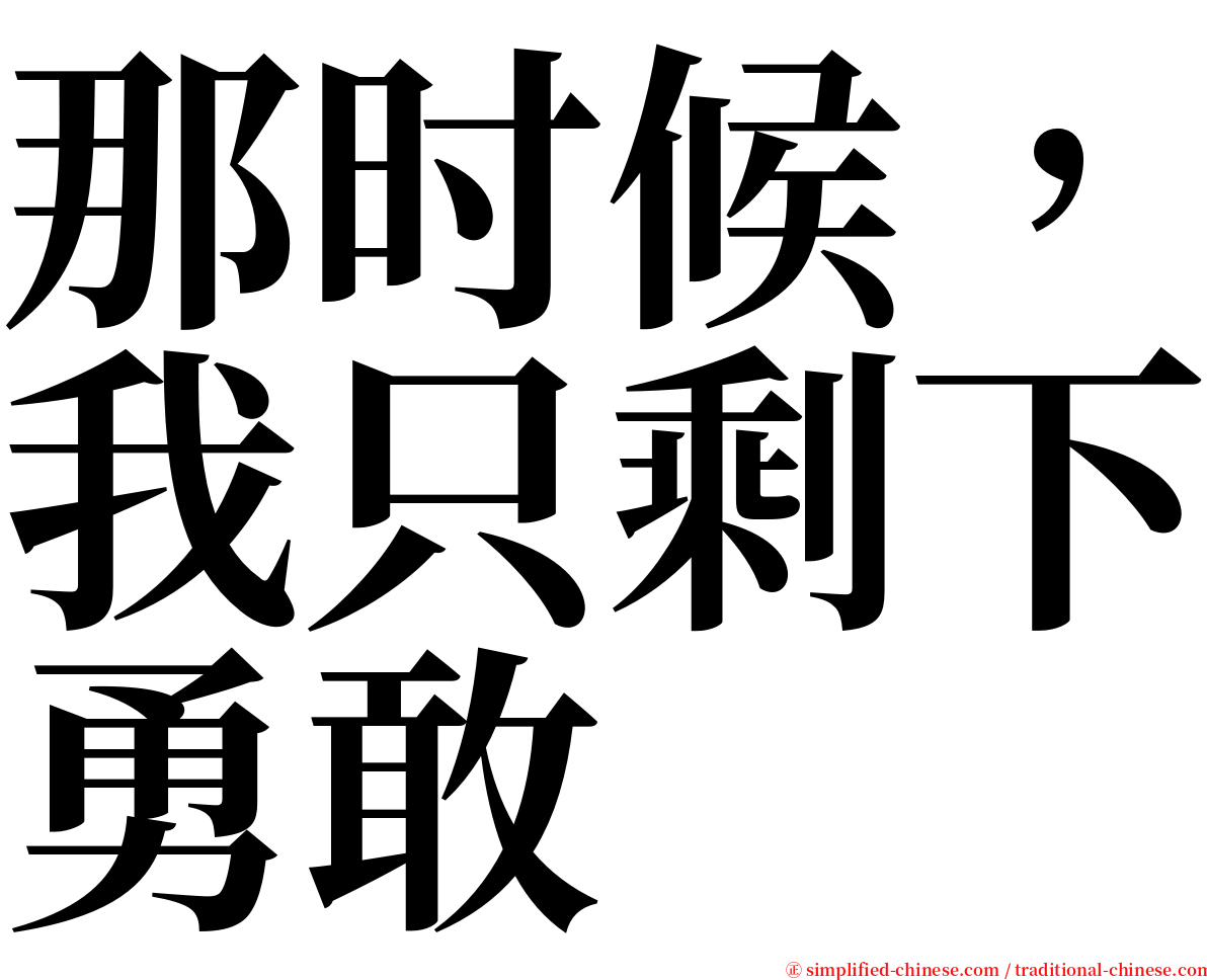 那时候，我只剩下勇敢 serif font