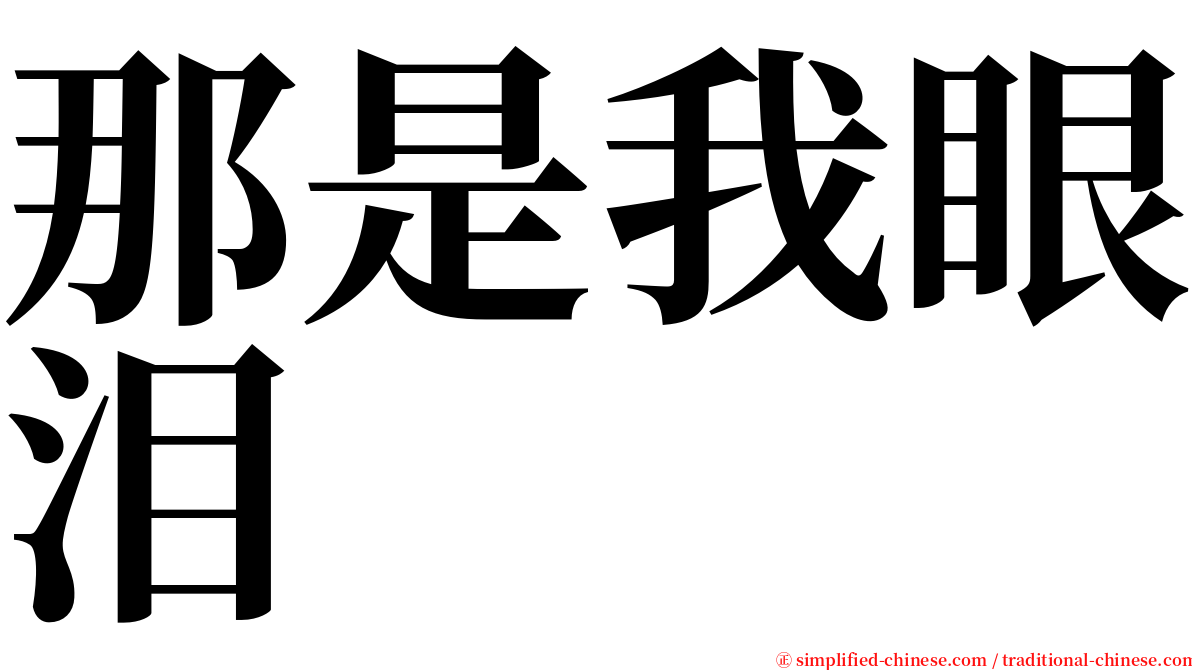 那是我眼泪 serif font